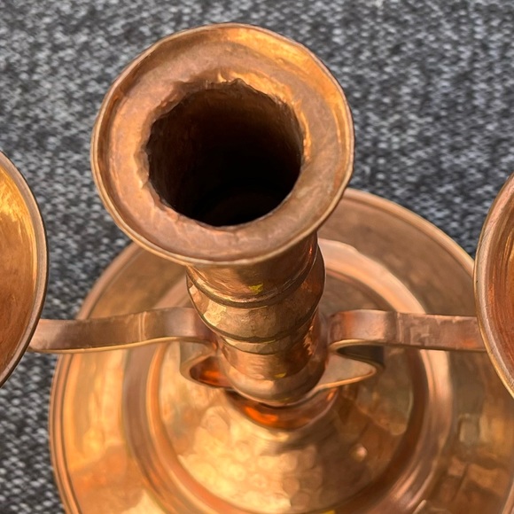 Hammered Copper Candle Holder from Mexico - Picture 3 of 4